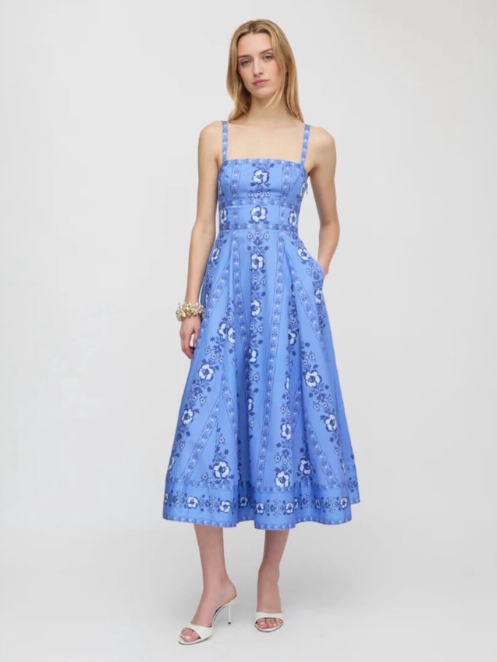 Hill House Home Margot Dress XXXS Arcadia Border Blue Floral Midi NWT